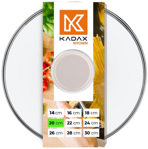KADAX Glasdeckel, Topfdeckel Ø 20 cm mit Silikongriff, Dampfloch, hitzebeständig, beige, für Töpfe, hält Wärme und lässt Dampf entweichen