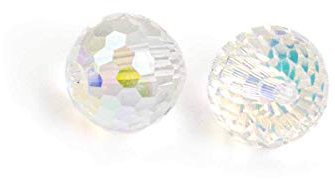 Vintageparts facettierte Kristallglasperlen mit Holo Effekt 8mm 2 Stück zum Schmuck selber basteln
