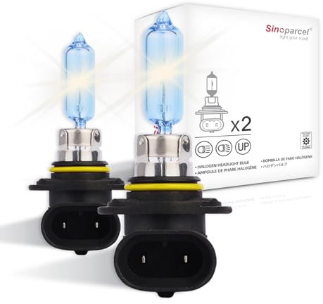 Sinoparcel HIR2 9012 Headlight Bulb, 35% Whiter, +150% More Brightness, 3800K White HIR2 9012 Bulb for Low or High Beam, 12V 55W, Pack of 2