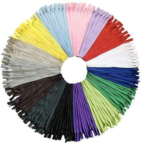 DOITEM 30pcs 65cm invisibile multicolore nylon bobina cerniere per cucire e mestieri 15 colori
