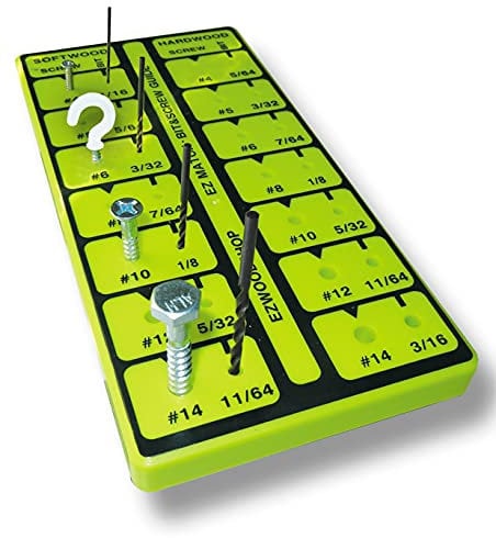 EZWoodShop 1 Count Drill Bit Gauge | Match Drill Bit to Wood Screw – No Chart Needed