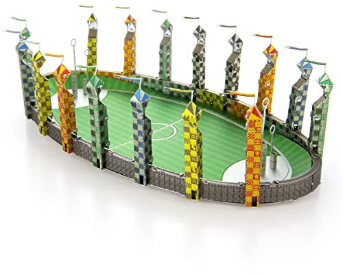 Metal Earth Fascinations MMS466 Metallbausätze - Harry Potter Quidditch Pitch, lasergeschnittener 3D-Konstruktionsbausatz, 3D Metall Puzzle, DIY Modellbausatz mit 3 Metallplatinen, ab 14 Jahre