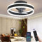Wildcat Ceiling Fans with Lights, Quiet Modern LED with Remote Control Timer Fan Ceiling Light Fan Light for Living Room Bedroom Dining Room (Colour: Black, Size: 40 cm)