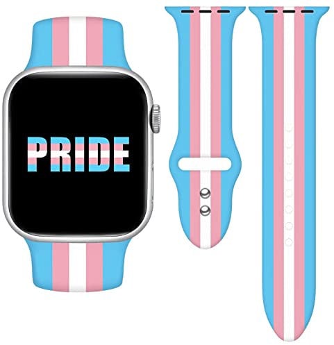 Vieeki Correa de reloj Pride compatible con Apple Watch de 38 mm, 40 mm, 41 mm, 42 mm, 44 mm, 45 mm, correas de silicona reemplazables para iWatch Series Ultra SE 9 8 7 6 5 4 3 2 1,