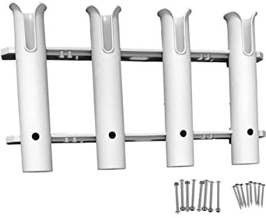 ZONADAH Plastic Dual 4-ROD Rack Vertical Holder Organiser - Boat Kayak Canoe Fishing Rod Storage Lure