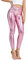 NewL Glänzende Metallic-Sport-Leggings für Damen, helle Bleistifthose, Fitness-Mode, Jeggings, Bonbonfarben, Rose, M