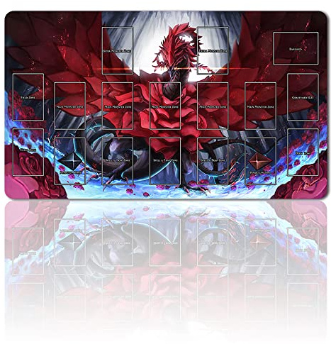 Four leaves Jeux De Société TCG Game Pad Sac Gratuit avec Zone De Cartes Ygo Card Game Table Pad Taille 60x35cm Tapis De Souris Compatible avec MTG TCG
