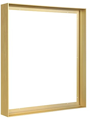 Floating Frame for 24x36 Canvas Paintings, DIY Metal Canvas Frame with 1.5 Deep for Oil Paintings Portrait Landscape Living Room Bedroom Home Office Wall Art Decor (Gold)