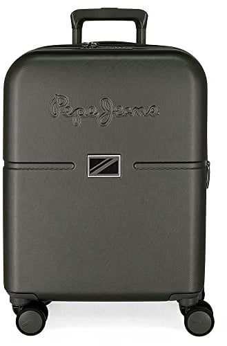 Pepe Jeans Accent Valigia da cabina nera 40x55x20 cm ABS rigido Chiusura TSA integrata 37L 2,74 kg 4 doppie ruote Bagaglio a mano estensibile