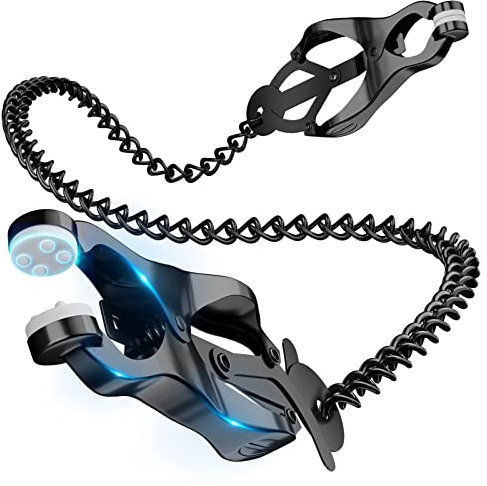 Meeteel Nippelklemmen Brustwarzen Einstellbare Nippel Klemmen Frauen Nipple Clamps Nippelkette Sexspielzeug für Anfängerin