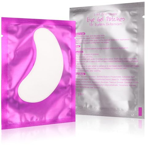 50 Paar Augenpads für Wimpernverlängerung Wimpernpads Fusselfrei Unter Augen Gel Pads Patch Hydrogel Augenklappe Einzelne Wimpern Pads Zubehör for Eyelash Extensions (lila)