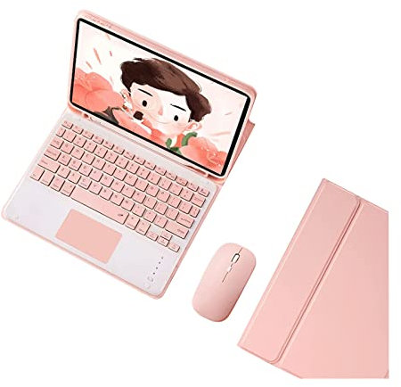 Étui Clavier pour iPad Pro 12,9 (6e, 5e, 4e, 3e gén - 2022, 2021, 2020, 2018) avec Souris, Clavier Trackpad MagnéTique Détachable Bluetooth avec Porte-Crayon, Coque Housse pour iPad Pro 12,9