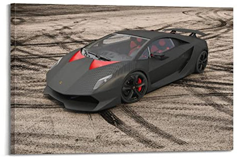 HALOUB Super-Auto-Poster für Lamborghini Sesto Elemento Rennauto, dekoratives Gemälde, Leinwand, Wand- und Kunstbild, Familienzimmer, 40 x 60 cm
