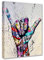 Walarky Banksy Street Art Decor Fingers Pictures Graffiti Two Fingers Means Number Six Artwork 1 Panel Canvas Wall Art Living Room Nordic House Decor Framed Ready to Hang Poster, Prints(40,6x61 cm H)