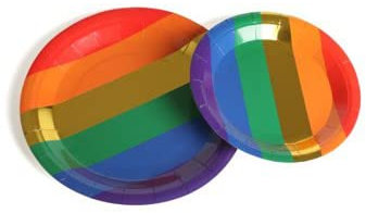 Sparkles Partyware Rainbow Pride Plate - Pack of 50 9 Rainbow Coloured Paper Plates - Perfect for Pride Month, Pride Marches and Pride Events