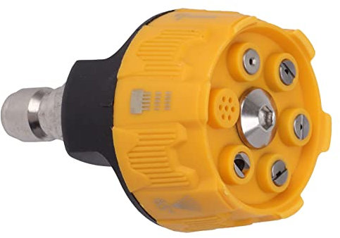 Haofy Adjustable Pressure Washer Nozzle, 6 in 1 Power Washer Nozzle Tips 1/4 Inch Quick Connect Spray Nozzle, 3000 PSI (Black and Yellow)