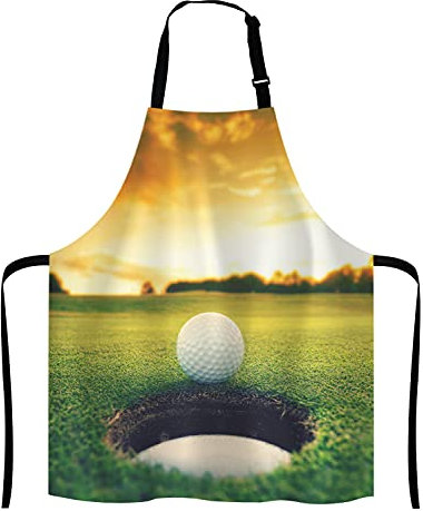 RFSHOP Verstellbare Schürze für Golfplatz, Golfball in der Nähe von Löchern, Kochschürze für Männer und Frauen, Bild, Einheitsgröße