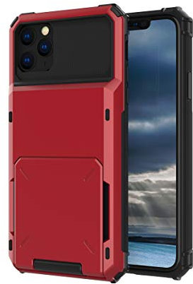 SORAKA Coque pour iPhone 11 avec étui Porte-Cartes étui Portefeuille Armor iPhone 11 Coque Protection Contre Les Chocs en PC TPU 2 en 1 à Double Couche Protection Anti-Chocs Peut contenir 5 Cartes