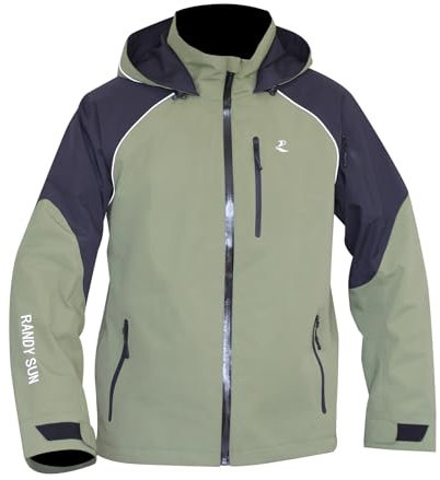 RANDY SUN Veste Femme Homme Imperméable, Unisexe Veste Cagoule avec Capuche Blousons Femme Veste Homme- Légère et Réfléchissante - Softshell - Coupe-vent - Extérieur - Cyclisme - Randonnée