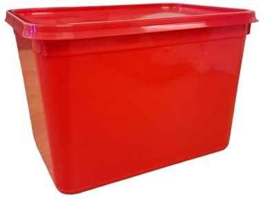 CateringBase Essentials RED Colour Food Safe 4 Litre Ice Cream Tubs with lids/Food Storage Containers with lids (Pack of 5)