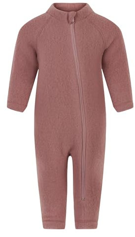 Mikk-line WALKOVERALL 80 Burlwood | Wollwalk Overall für Baby und Kleinkind | Schlafanzug Aus Wolle | 95% Wolle - 100% Mulesingfrei Merinowolle | Ohne Füße