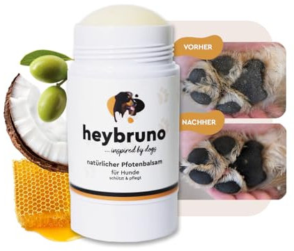 heybruno Pfotenbalsam Hund | Natürliche Pflege als Stick mit Kokosöl | Schutz im Winter & Sommer auch für Welpen