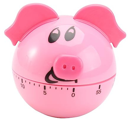 ABOOFAN 1 Minuteur Mécanique en Forme De Cochon Rappel De Cuisine pour pour Garçons Et Filles Compte À Rebours Numérique De 5 Minutes