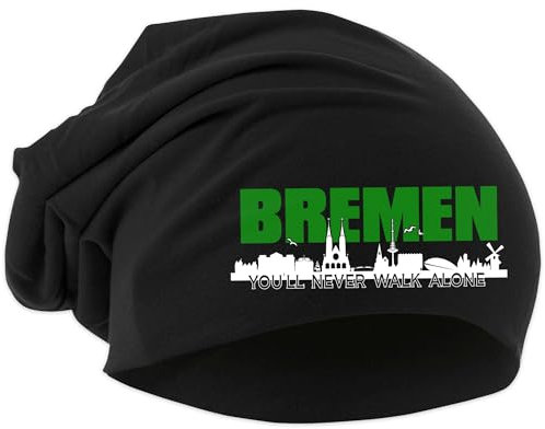UGLYSHIRT Bremen Skyline Mütze | Strickmütze Bremen Sport Mütze Hut Logo Hat Stadt Dehnbar | Beanie