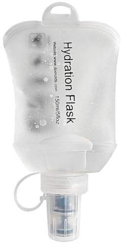 ZESION Soft Flask - Botella de agua plegable de TPU para botella de hidratación/chalecos de correr, senderismo, ciclismo, botella plegable (150 ml), transparente