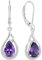 Starchenie Ohrringe 925 Sterling Silber Geburtsstein Amethyst Zirkon Wassertropfen Anhänger Ohrhänger für Damen