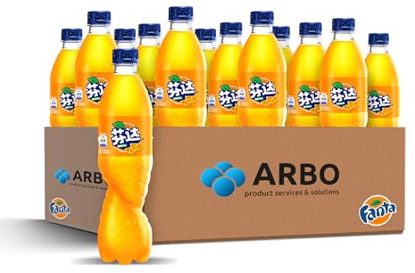 Fanta Orange 500ml 12er Pack - intensive reifer Orangengeschmack - China Edition - Oranfe mit feiner Kohlensäure versetzt, PET Flaschen - ArBo-Living Quality