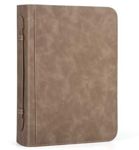 Bibelhülle mit Griff, Vintage-PU-Leder-Bibelhülle, minimalistisch, wasserabweisend, Bibelhülle, schützender Bibelhalter, Bibelzubehör, Organizer, Braun