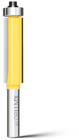 WOBLLMX Fresa de 8 mm, diámetro de 9,5 mm, longitud de trabajo de 76 mm, con rodamiento de bolas, hoja de metal duro superior, manejable, duradera y afilada para trabajar la madera, bricolaje en casa