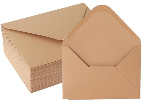 Yolistar 60 Stück Briefumschläge, Kraftpapier-Umschläge DIN B6-17,5 x 12,5 cm, Nassklebung ohne Fenster, Für Hochzeit, Gruß-Karten, Einladungen, Hochzeit, Geburtstagskarten, Weihnachten Geschenkkarten