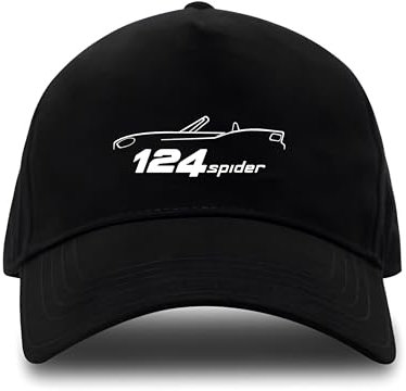Genérico Schwarze Kappe für Fans 124 Spider – Unisex – Öko-Baumwolle, Schwarz , One size