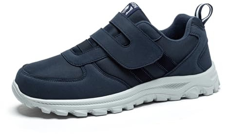 RUYI Chaussures orthopédiques pour homme et femme - Extra larges - Pour personnes âgées - Chaussures orthopédiques pour la marche - Ultra légères - Avec fermeture Velcro - Pour pieds gonflés, bleu, 39