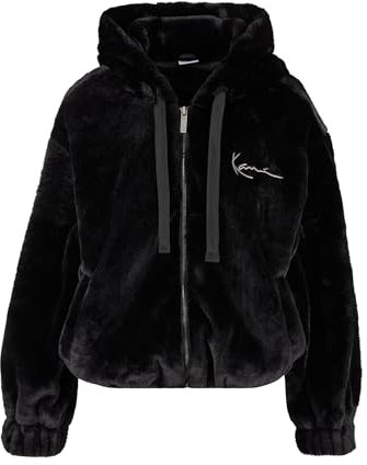 Karl Kani Metal Signature Vegan Fur Zip Hoodie Jacket S Black
