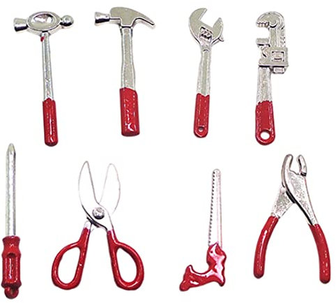 Dolls House Accessories, Miniature Dollhouse Tool Set Mini Miniature Scene Work Tools Doll House Accessories 8PCS