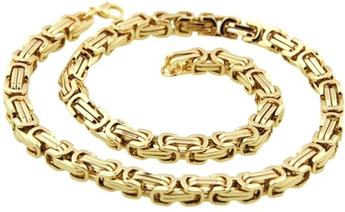 Bishilin Halskette für Männer Gold, Kette Edelstahl Herren 51CM ohne Anhänger 5MM Königskette Freundschaftskette Hip Hop Halskette Personalisiert