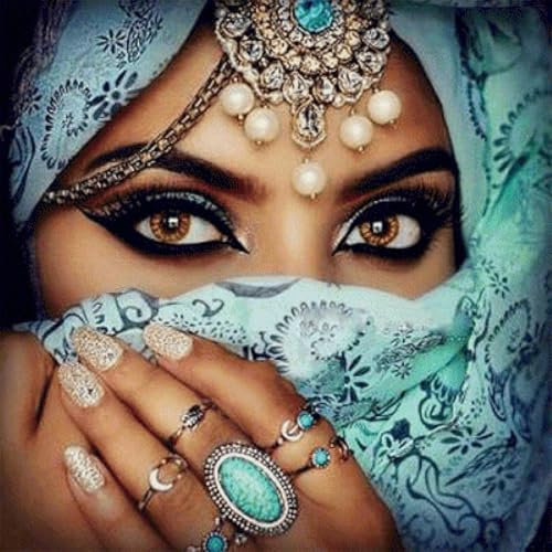 SYMON Kreuzstich Set Vorgedruckt,Frauen,11 CT Sticken Set Erwachsene,40 x 40 cm,Stickbilder Vorgedruckt Kreuzstich für Wandkunst und Heimdekoration