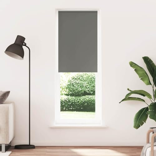 vidaXL Verdunkelungsrollo Grau 85x230 cm Stoffbreite 80,7 cm Polyester, Rollo, Klemmfix, Thermorollo, Verdunklungsrollo, Klemmrollo, Fensterrollo