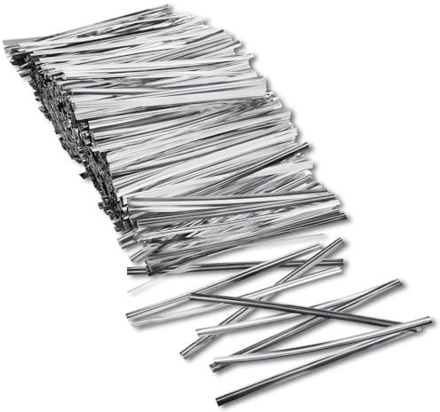 CUEMOON 1600 Stück Twist Ties, 10cm Metallischen Bindebaender Verschluss Für Tüten Geschenktüten Bodenbeutel Verschlussklammern Tütenclips Plätzchen Für Bäckerei Süßigkeitentüten