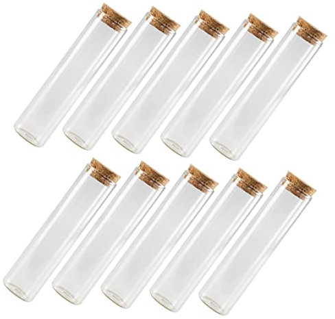 Gatuida Glass Jars for Candy Storage Small Shot Bottles Lids Tube Cork Lids Terrarium