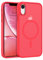GUAGUA Magnetic for iPhone XR Phone Cases, iPhone XR Case [Compatible with MagSafe] [Military Grade Protection] Translucent Matte Back Slim Shockproof Anti-Scratch Phone Cover 6.1-Inch, Red