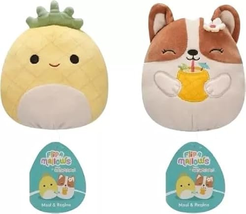 Squishmallows Flip-A-Mallows 5-Inch, Kellytoy Plush, Maui & Regina