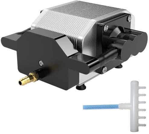 LIROPAU Air Assist, Laser Air Assis para Máquina de Grabado Láser, Flujo de Aire Ajustable de 0 a 54 l/min Para Cortadora y Grabadora Láser, 25W, Bajo Nivel de Ruido