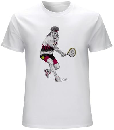Andre Agassi Unisex T-Shirt Printed Tee Graphic Top Men White Shirt XL