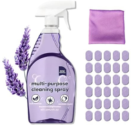 Spray for Ovens,All Purpose Cleanerspray,Spray Cleaner for Ovens for Home Use,Multi-Surface Cleaner for General Use,Suitable for Home,Kitchen,Bathroom,with 30 PCS of Cleaning Tablets,1 PCS of Towel
