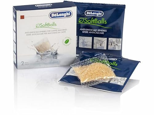 DeLonghii Anti-Scale Balls for Coffee Machines – 2 Sachets – Limescale Prevention & Water Softening Treatment for Bean-to-Cup, Espresso, Filter Machines DLCS551