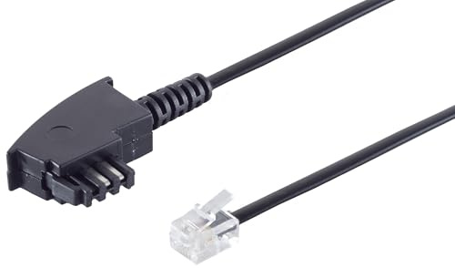 1aTTack.de 1x 15m - Telefonkabel TAE-F Stecker auf Westernstecker RJ11 RJ14 6P4C mit internationaler Belegung für Telefone Siemens Telekom Vodafone DSL
